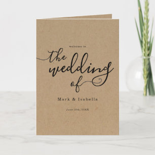 Simple Rustic Wedding Programme sur Kraft Arrière