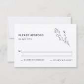 Simple Rustic Wildflower Wedding Reply Kaart (Voorkant)