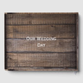 Simple Rustic Wood Monogram Mariage Livre d'invité (Verso)