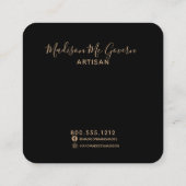 Simple Rustique Floral Kraft Carte de visite artis (Dos)