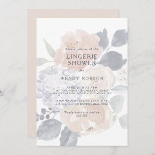 Simple Rustique Floral Lingerie Douche Invitation