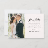 simple rustique merci mariage carte photo (Dos)