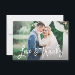simple rustique merci mariage carte photo<br><div class="desc">Une carte à double face branchée avec de belles photos de mariée et de mariage de marié. Vous pouvez personnaliser le message à l'arrière,  le texte et les images.</div>