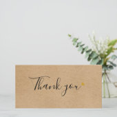 Simple Rustique Script Kraft Carte de remerciement (Debout devant)