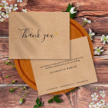 Simple Rustique Script Kraft Carte de remerciement<br><div class="desc">Simple carte de remerciements d'affaires rustique de script kraft avec coeur d'or. Vous pouvez personnaliser avec votre propre message de remerciement au contraire. C'est une façon parfaite de remercier vos clients et clients. Ce design élégant est idéal pour de nombreuses entreprises, dont un spa, des salons, des cheveux et du...</div>