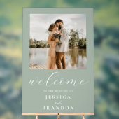 Simple Sage Green Chic Photo Mariage Bienvenue (Neutre)