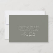 Simple Sage Green Simple Mariage Carte de remercie (Dos)