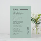 Simple Sage Green Typographie menu mariage simple (Debout devant)