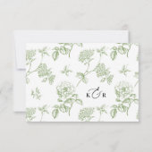 Simple Sage Minimalist QR code Wedding RSVP Cards (Achterkant)