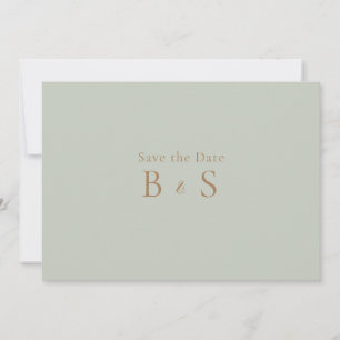 Simple Sage & Monogramme Or Save The Date