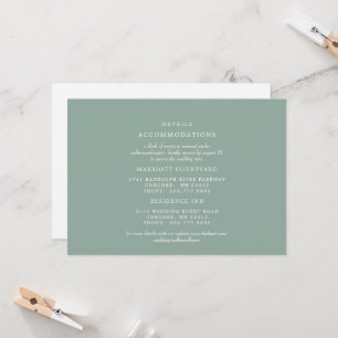 Simple Sage Wedding Details 2 Hotel Kaart
