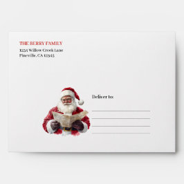Simple Santa Claus Stylish Modern Holiday Envelope Envelop