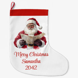 Simple Santa Claus Stylish Modern Holiday Stocking Grote Kerstsok