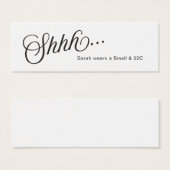 Simple Script Bachelorette Size-Kaart invoegen Mini Visitekaartjes (Voorkant /achterkant)