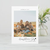 Simple Script Black Heart Carte de Saint Valentin  (Debout devant)