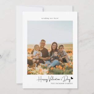 Simple Script Black Heart Carte de Saint Valentin 