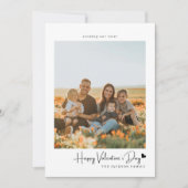 Simple Script Black Heart Valentijns Card Foto Kaart (Voorkant)