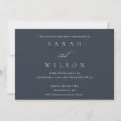 Simple Script Black Navy Couples Invitation de dou (Devant)