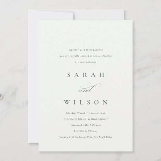 Simple Script Black White Kraft Wedding Invitation (Devant)