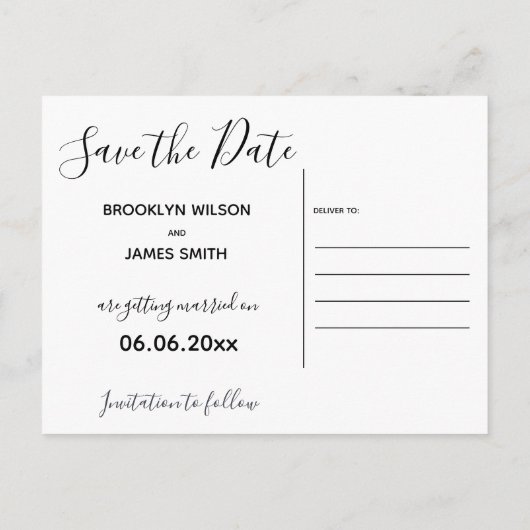 Simple Script Blanc Enregistrer Les Cartes Postale (Dos)