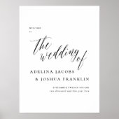 Simple Script Calligraphy Wedding Welcome Sign Poster (Voorkant)