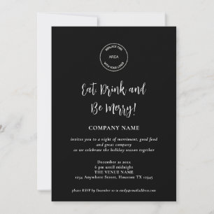 Simple Script Company Logo Christmas Party Zwart Kaart