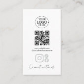 Simple Script Connect With Us Add Logo QR Code  Visitekaartje (Voorkant)