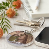 Simple Script Couple Photo Key Ring Sleutelhanger (Voorkant Rechts)