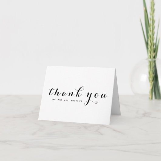 Simple Script Elegant Mariage Carte de remerciemen (Devant)