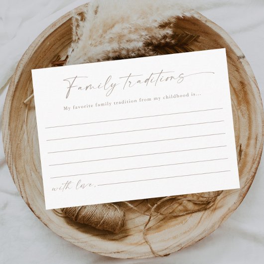 Simple Script Family Traditions Baby shower Informatiekaartje