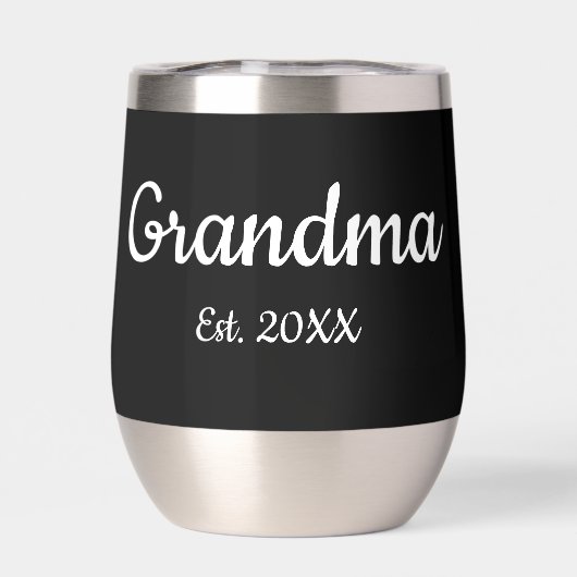 Simple Script Grandma Est.Photo Year Black (Arrière)