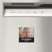 Simple Script Grandma Photo Year Est. Magnet (In Situ (Lave-vaisselle))