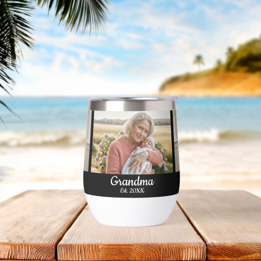 Simple Script Grandma Year Est. 3 Photo (Yoga)