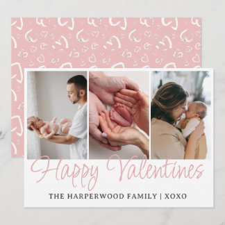 Simple Script Happy Valentines Multi Photo Newborn Feestdagenkaart