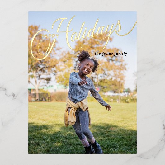 Simple Script Joyeux Vacances Pleine Photo (Recto)