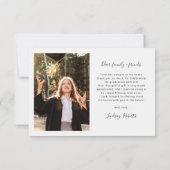 Simple Script Love Heart Afstuderen Foto Bedankkaart (Achterkant)