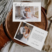 Simple Script Love Heart Classy Weduwfoto Bedankkaart