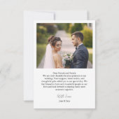 Simple Script Mariage Moderne Photo Merci (Dos)