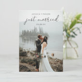 Simple Script Mariage Photo Juste Marié Invitation (Debout devant)