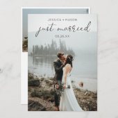 Simple Script Mariage Photo Juste Marié Invitation (Devant / Derrière)