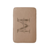 Simple Script Metallic Taupe Gold Monogram Badmat (Voorkant Verticaal)