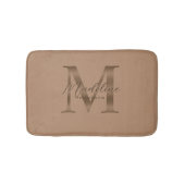 Simple Script Metallic Taupe Gold Monogram Badmat (Voorkant)