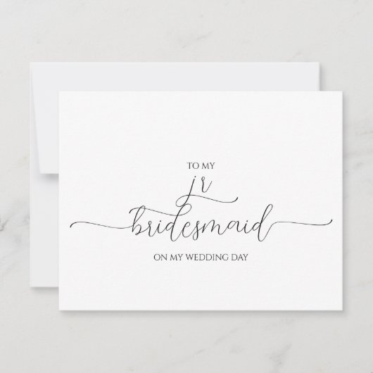 Simple Script Minimal Jr Bridesmaid Carte de remer (Devant)