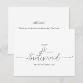 Simple Script Minimal Jr Bridesmaid Carte de remer (Devant / Derrière)