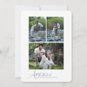 Simple Script Minimalist Photo Collage Wedding  Kaart (Achterkant)