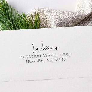 Simple Script Minimalist Return Address Zelfinktende Stempel