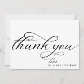 Simple Script Minimaliste Mariage Merci Cartes. (Devant)