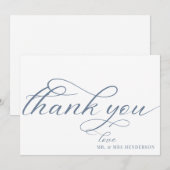 Simple Script Minimaliste Mariage Merci Cartes. (Devant / Derrière)