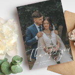 Simple Script Modern Mariage Photo<br><div class="desc">Simple Script Moderne Mariage Carte de remerciements photo</div>