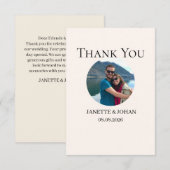 Simple Script Modern Wedding Photo Thank You Card Bedankkaart (Voorkant / Achterkant)